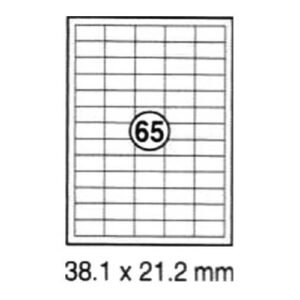 xel-lent 65 labels-sheet, straight corners, 38.1 x 21.2 mm, 100sheets-pack