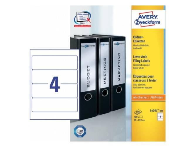 Avery L-4761-100 Lever Arch Filing Labels, 61 x192mm (400Labels-100page)