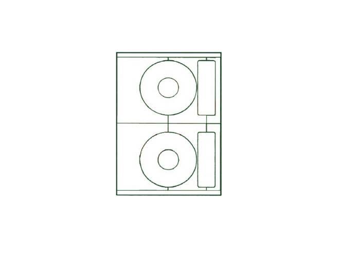 Xel-lent 2 CD labels/sheet Glossy diameter 114 mm 100 sheets/pack (LFL00013)