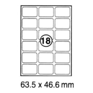 xel-lent 18 labels-sheet, rounded corners, 63.5 x 46.6mm, 100sheets-pack