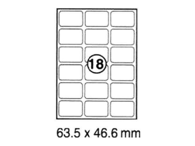 xel-lent 18 labels-sheet, rounded corners, 63.5 x 46.6mm, 100sheets-pack