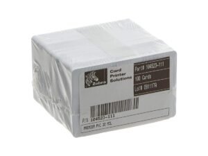 ZEBRA 104523-111 Premier (PVC) Card, Standard White CR80 size, 30 mil – Pack of 500 cards