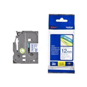 Brother P-touch 12mm TZ-233 Laminated Tape, 8 m, Blue on White