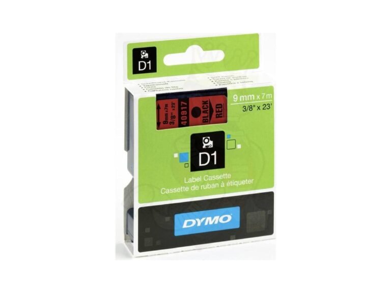 Dymo 40917, D1 Tape,9mm x 7m, Black on Red
