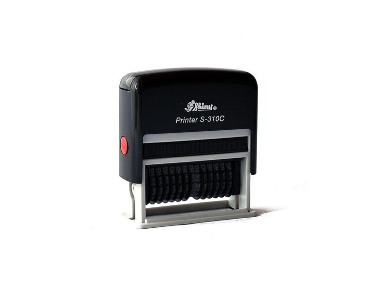 Shiny Self-Inking 14 Digits Numbering Stamp Printer S-310C with Permanent Ink, Black
