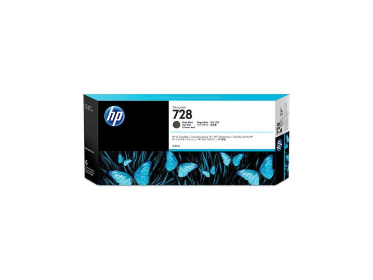 HP 728 Matte Black DesignJet Ink Cartridge, 300ml