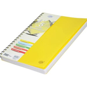 FIS University Book, 5 Subject, A4, PP Neon Hard Cover, 200/Sheets, Lemon – FSUB5SPPLE