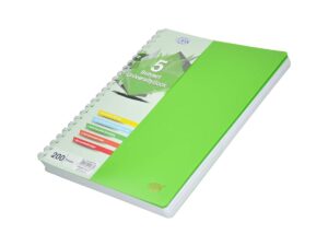 FIS University Book, 5 Subject, A4, PP Neon Hard Cover, 200/Sheets, Parrot – FSUB5SPPPA