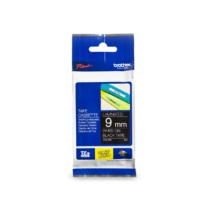 Brother P-touch 9mm TZ-325 Laminated Tape, 8 m, White on Black