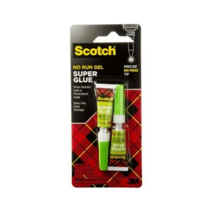 3M Scotch Super Glue Liquid, .07oz, 2 Pcs/Pack