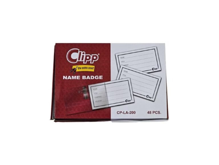 Clipp Plastic Name Badges with Clip and Pin 48pcs/box