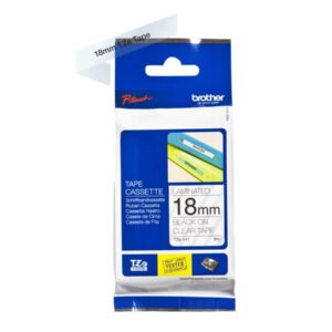 Brother P-touch 18mm TZ-141 Laminated Tape, 8 m, Black on Clear