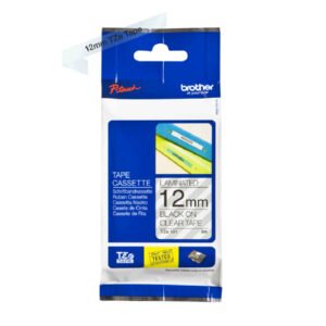 Brother P-touch 12mm TZ-131 Laminated Tape, 8 m, Black on Clear