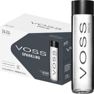 VOSS Premium Sparkling Water Glass Bottles 375 ml, Pack of 24