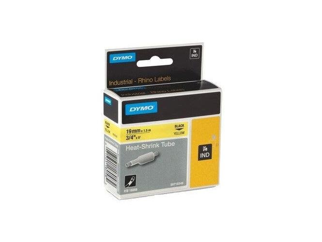 Dymo RHINO 18058 Heat Shrink Tube, 19mm, Black on Yellow