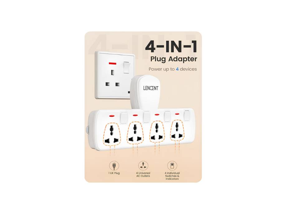 NewProject_10_85cb1fd6-c996-402d-b4e8-9473e821a6c9.jpg LENCENT 4-Way Multi Plug Extension Socket alternate product view 2