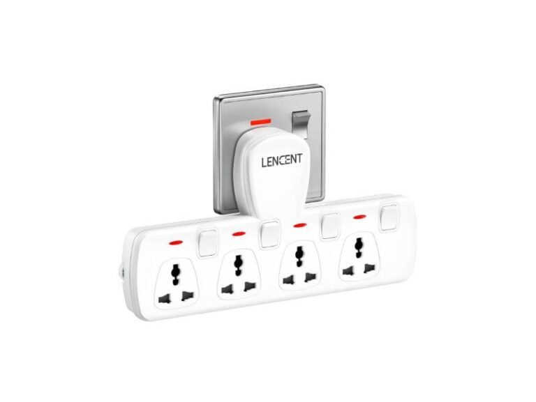 LENCENT 4-Way Multi Plug Extension Socket