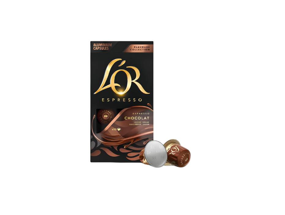 L'OR chocolate coffee capsules 10-pack main view