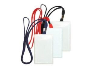FIS Colored Vertical Name Badge Holders, 1X50 Pkt, Red (8001)