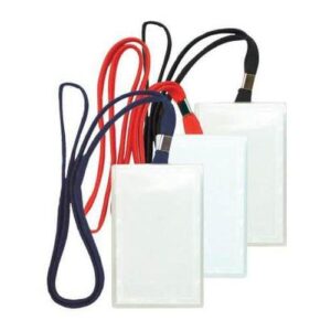 FIS Colored Vertical Name Badge Holders, 1X50 Pkt, Red (8001)