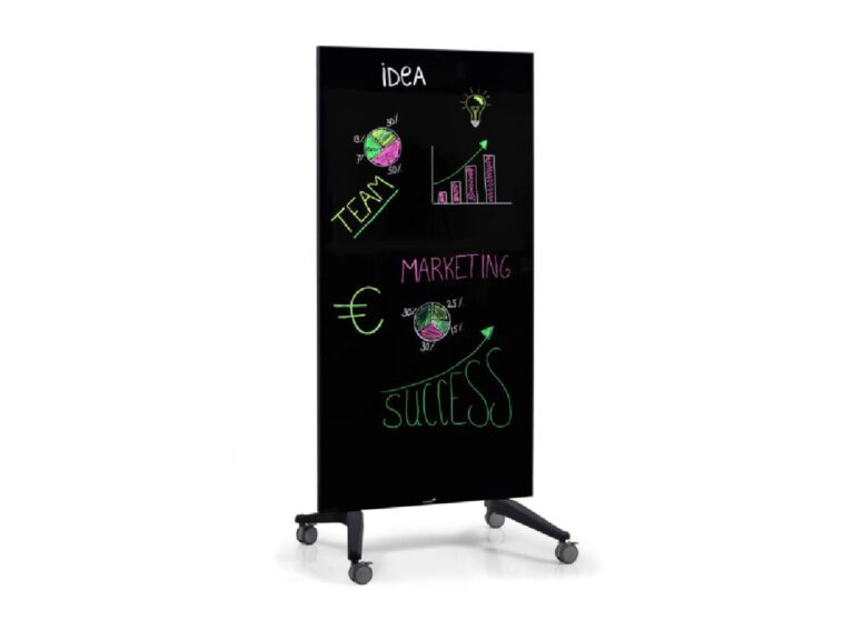 Legamaster Mobile GlassBoard Black 90 x 175cm Part No. 7-105200