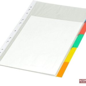 FIS Indexed Divider, 5 Parts Index Set, Punched, A4 Size