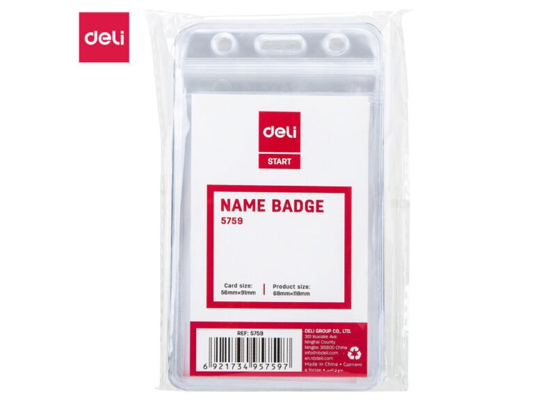 Deli PVC Upright ID Pass Holder Waterproof, 10pcs/pack [5759]
