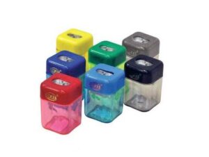 FIS Plastic Sharpener – Square, Double Hole, (Pack of 12)