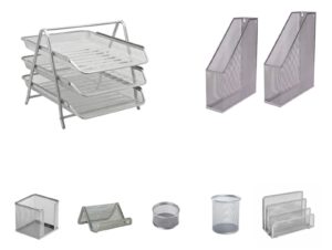 Deluxe Metal Mesh Desktop Set, 8 Pieces
