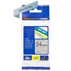 Brother P-Touch 24MM TZ-M951 Laminated Tape, 8 m, Black on Matt Silver