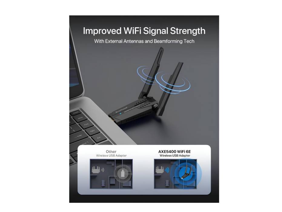 BrosTrend AXE5400 WiFi 6E adapter alternate product view 3