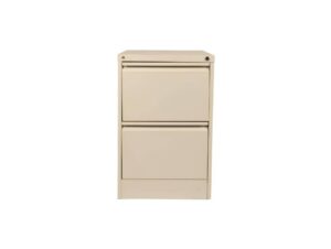 RIGID Vertical Steel Filing Cabinet with 2 Drawers for A4/Letter | Portable Metal Storage Cupboard for Home Office, Beige