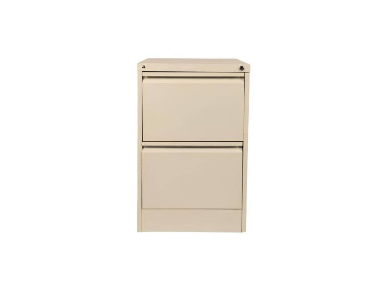 RIGID Vertical Steel Filing Cabinet with 2 Drawers for A4/Letter | Portable Metal Storage Cupboard for Home Office, Beige