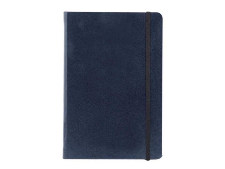 FIS Hard Cover Notebook With Elastic Band A5, Blue – Single Line