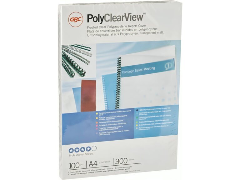 GBC PolyClear Frost A4 Binding Covers, 300 Micron, 100 Pack