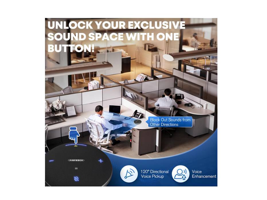NewProject_16_909d8cec-fdd8-49d9-b29e-b9a3f75d72bb.jpg AISpeech M4 Pro Bluetooth Conference Speakerphone alternate product view