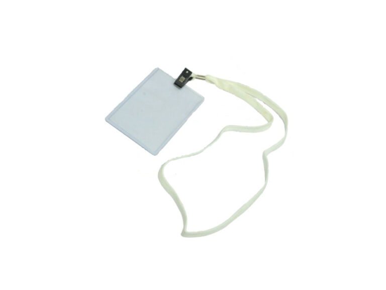 FIS Vertical Name Badge Holders With Lanyard #9815 [FSNA09815WH] White
