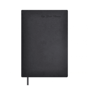FIS A5 Undated Any Year Diary Italian PU Material Cover, Black Colour (FSDIUD3813)
