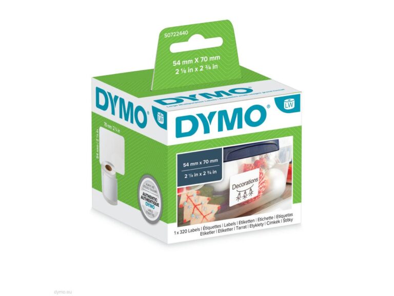 DYMO (99015) Large Multipurpose Labels, White Paper, 70 x 54 mm, [320 Labels/Roll]