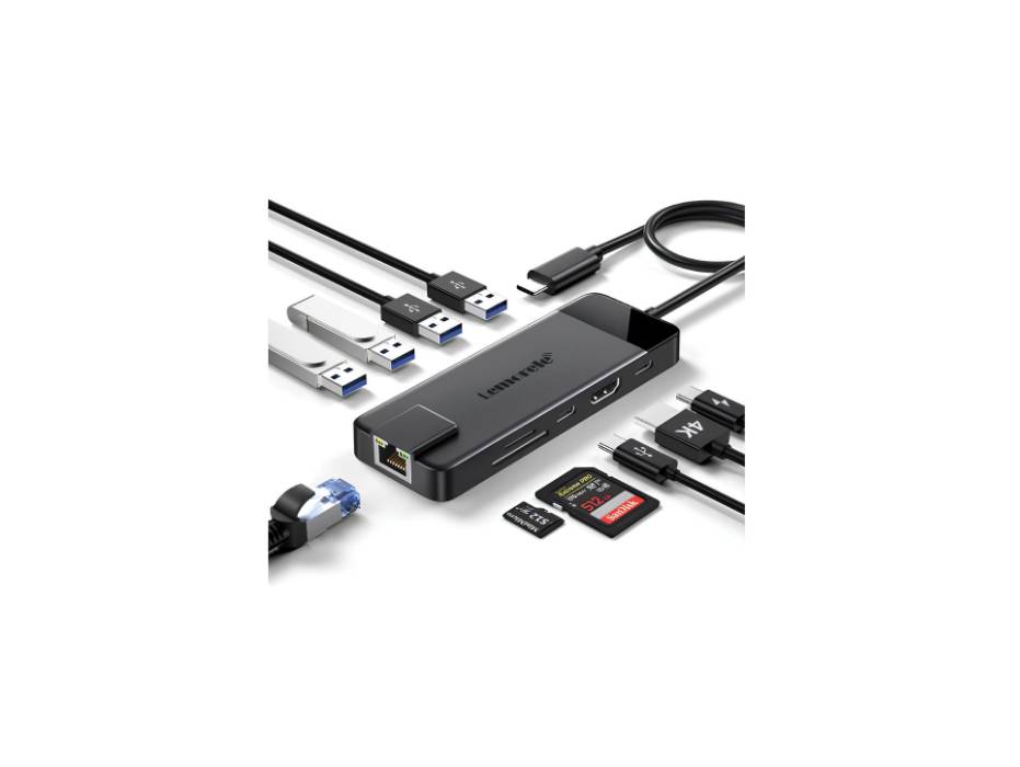 Lemorele 10-in-1 USB-C hub main supplier product view