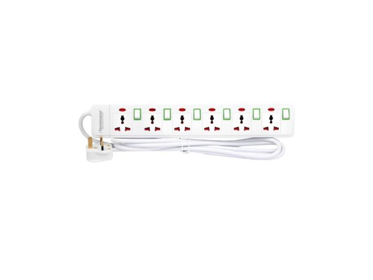 Terminator TPB 41XN Green-Switch Universal Extension Socket