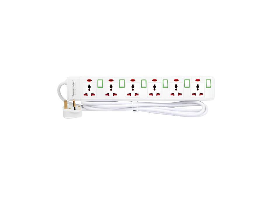 Terminator TPB 41XN extension socket, 6 outlets / 5 m — TPB 416N-5M supplier product view