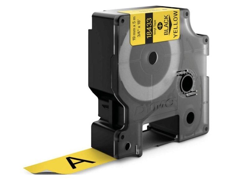Dymo Rhino 18433 Vinyl 19mm Black on Yellow Tape