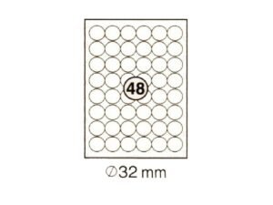 xel-lent 48 labels-sheet, round, diameter 32mm, 100sheets-pack