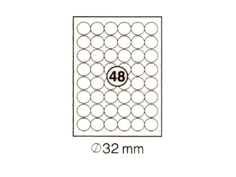 xel-lent 48 labels-sheet, round, diameter 32mm, 100sheets-pack