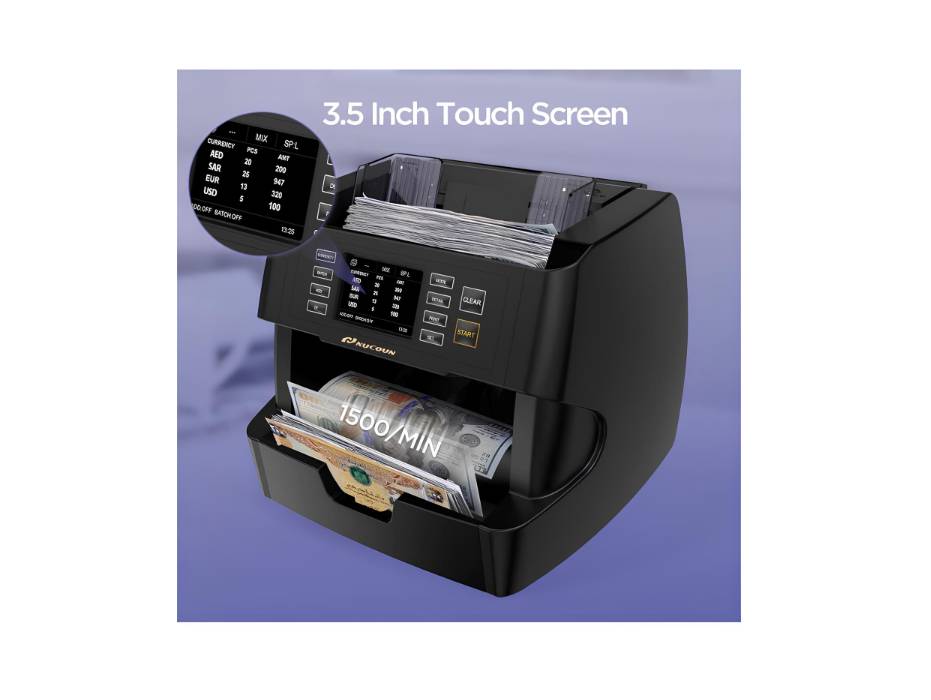 NUCOUN VC-3-AE Mixed-Denomination Note Counter in-use view
