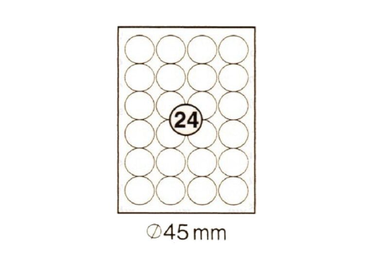 xel-lent 24 labels-sheet, round, diameter 45 mm, 100sheets-pack