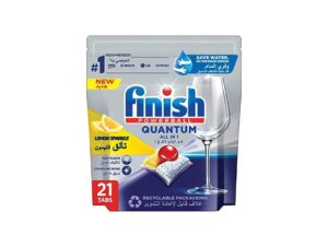Finish Powerball Quantum All In 1 Lemon Sparkle Dishwasher Detergent Tablets Pack of 21