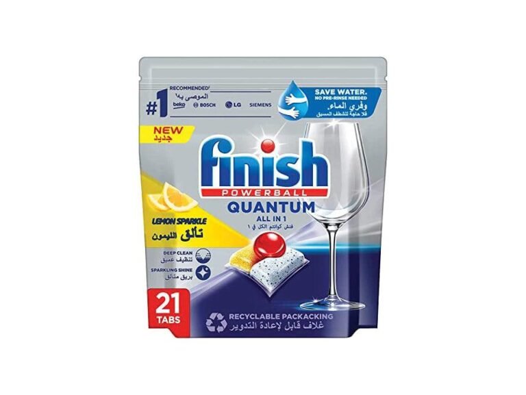 Finish Powerball Quantum All In 1 Lemon Sparkle Dishwasher Detergent Tablets Pack of 21