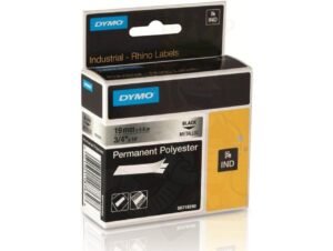Dymo Rhino Metallized Polyester Tape – 19mm, Black Text (18487-18762)